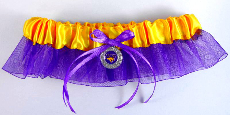 University of Northern Iowa Inspired Garter with Licensed Collegiate Charm